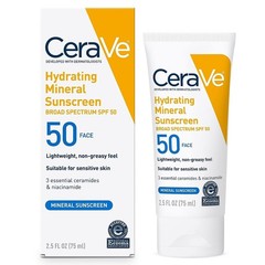 CeraVe Hydrating Mineral Sunscreen Face Lotion SPF50 2.5fl oz 75mL