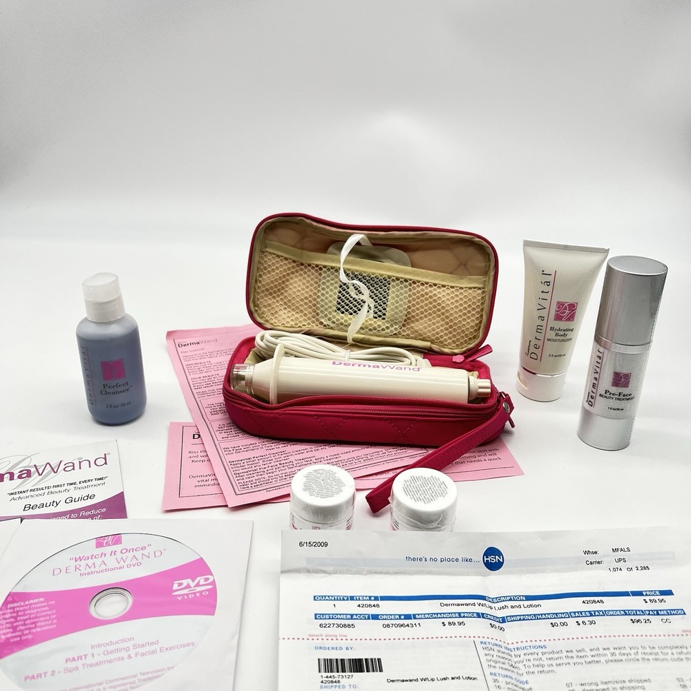 DermaWand Skincare Cleanser & Exfoliant – Pink/White-Complete Set NWOB-Rare