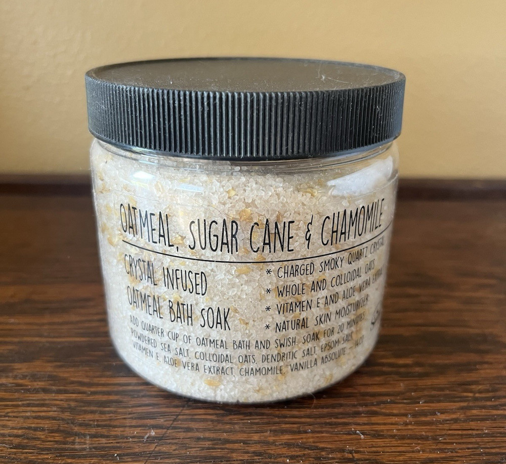 Smoky Quartz Crystal Sugar Cane Chamomile Oatmeal Bath Soak