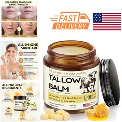 Grass Fed Beef Tallow Body Butter 3.2 Ounce Moisturizing Cream for All Skin