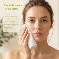 LUMIDOMA XXL Disposable Face Towel 12×12 Inches 50 Count – 2X-Large Size