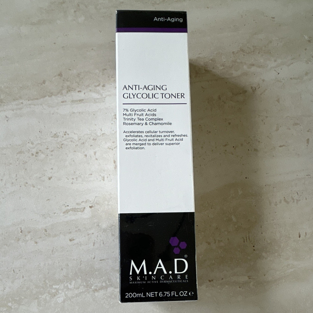 M.A.D Skincare Anti-Aging Glycolic Toner 7% Glycolic Acid 6.75 fl oz 06/28