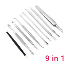 9Pcs Pimple Remover Tool Kit Blackhead Extractor Comedone Acne Spot Popper HOT