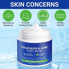 Folliculitis & Acne Treatment Cream Salicylic Acid & Herbal Extracts White
