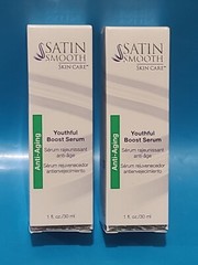2 × SATIN SMOOTH Skin Care Anti-Aging YOUTHFUL BOOST SERUM• 1 fl oz NEW & SEALED