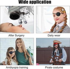 2PCS Adjustable Lazy Eye Patch Left Right Adult Kids Amblyopia Strabismus Black