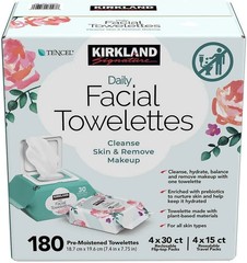 KIRKLAND Signature Daily Facial Towellettes, 4.53 Pound (180 Count, NO TARIFFE
