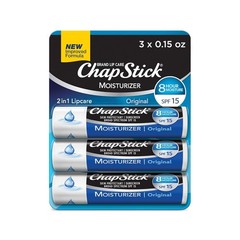 ChapStick Moisturizer Original Lip SPF 15 and Skin Protectant 0.15 Oz Pack of 3