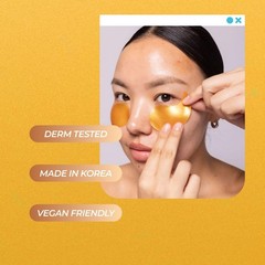 Vitamasques Golden Hydrogel Eye Pads For Puffy 32 Count (Pack of 2), Gold