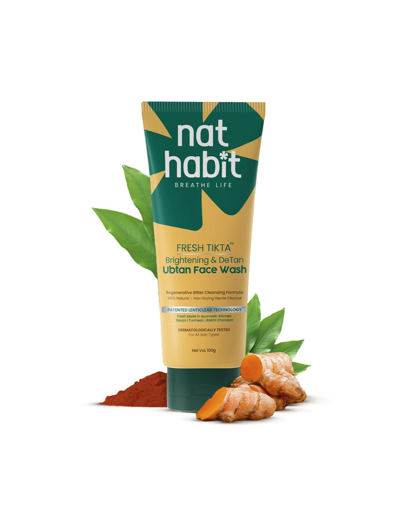 Nat Habit Ubtan Face Wash, Fresh Daily Tikta For Men & Women, Skin Brightening