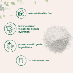 Hyaluronic Acid Serum Powder, 100 Grams | Low Molecular Weight, Cosmetics Grade