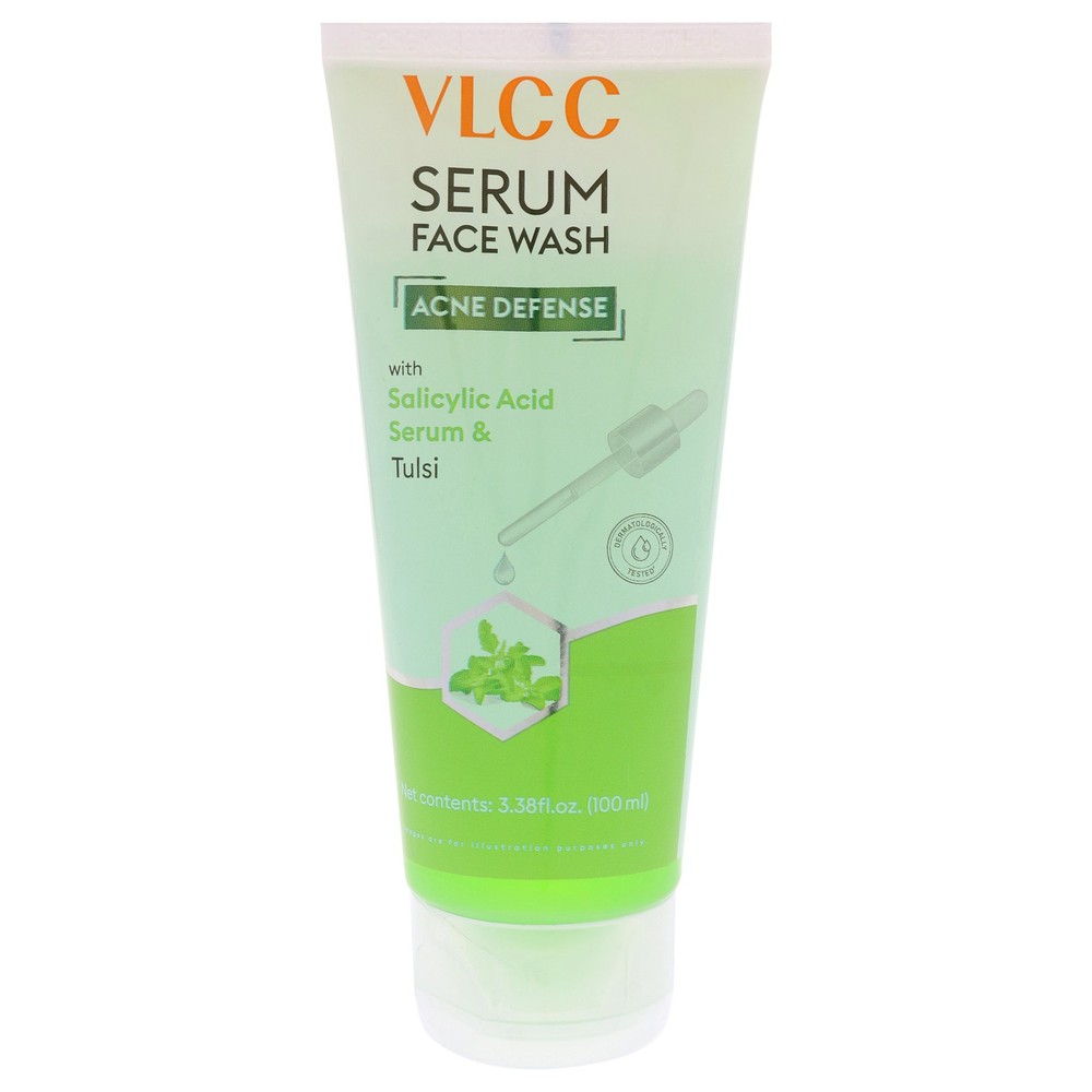 2 Pack Acne Defense Serum Face Wash – Tulsi by VLCC for Unisex – 3.38 oz