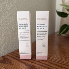 (2 Pack) Biossance Squalane + Rose Vegan Lip Balm Lip Gloss 0.17 oz 5g