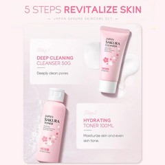 5/6pcs Sakura Skin Care Sets Face Cream Serum Toner Facial Cleanser Sunscreen Ey