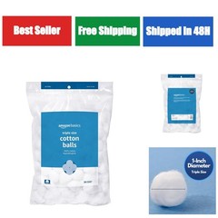 Amazon Basics Cotton Balls, Hypoallergenic, 200 Count for Skincare