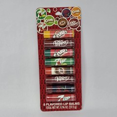 NWT Taste Beauty 8 Pack Soda Flavored Lip Balms Dr Pepper 7-Up Crush A&W