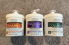 (3 pack ) Collagen / Hialuronic Acid /Vitamin C Skin Rescue Cream, 16 oz (454 g)