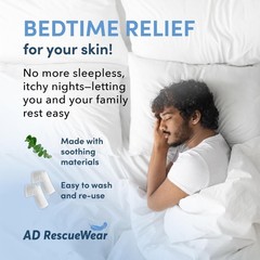 AD Rescuewear Eczema Arm and Leg Sleeves Nighttime Relief for Adults and Tee…