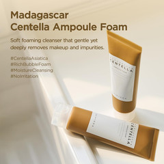Madagascar Centella Ampoule Foam 4.23 Fl.Oz Korean Face Cleanser &Makeup Remover