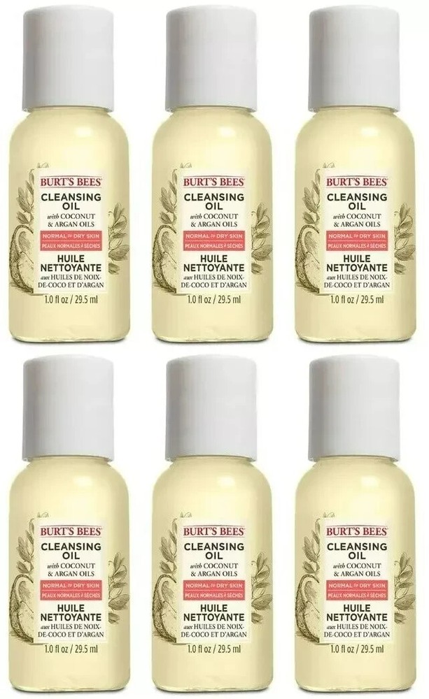 Burt&rsquo;s Bees Cleansing Oil Coconut & Argan 1 oz (6oz Total) Travel Size- 6 Pack