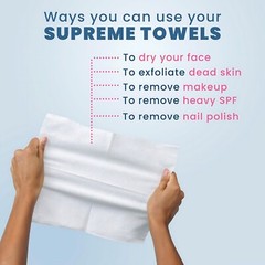 Skin Care Club Soft Towels XL 50ct, Disposable Face Makeup Wipes Cotton
