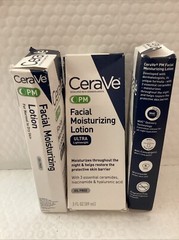 3x CeraVe PM Facial Moisturizing Lotion Ultra Lightweight Oil-Free Dam Box