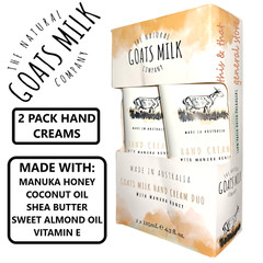 2 PACK The Natural Goats Milk Company Luxury Hand Cream Moisturizer Manuka Honey