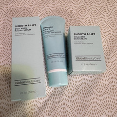Global Beauty Care Smooth & Lift Collagen 3pc Set Cleanser Serum Cream