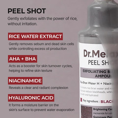 Peel Shot Black Rice Exfoliating Ampoule, Face Exfoliator with AHA BHA Niacinami