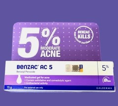 BENZAC AC 5% Gel 15g Benzoyl Peroxide Acne Pimple Galderma France