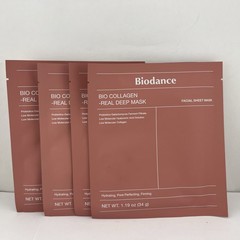 BIODANCE Bio-Collagen Real Deep Mask, Hydrogel Face Masks, 1.19 oz Ea, 4 PACK