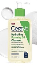 CeraVe Hydrating FOAMING OIL Facial Cleanser 12oz for Dry to Very Dry Skin
