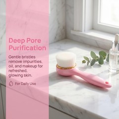 Manual Facial Cleansing Brush Tool – Soft Bristles for Deep Pore Cleansing & Exf