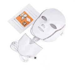 7 Color LED Facial Mask with Neck Photon Light Skin Rejuvenation Device No Box