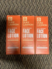 Lot of 3 Duke Cannon Daily Defense Face Lotion Mineral Sunscreen SPF 32 3oz Each