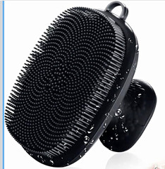 Black Silicone Waterproof Facial Cleansing Brush 2-Speed USB Battery VM002