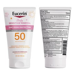 Eucerin Sun Sensitive Mineral Baby Sunscreen 4 Fl Oz (Pack of 1), White