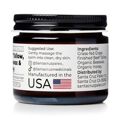 Santa Cruz Paleo, Beef Tallow, Beeswax & Honey 1 Ounce (Pack of 1), White