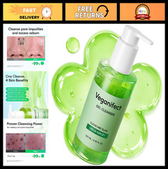 Gentle Low pH Gel to Foam Cleanser – Vegan Daily Face Wash for Hydration & Pore