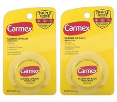 🆕️ Carmex (2~Pack) Classic ●LIP BALM● 0.25 Oz. Pods Medicated Lip Protectant.
