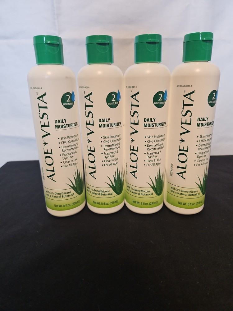 (4) NEW Aloe Vesta Daily Moisturizers Cream 8oz Dimethicone Aloe Vera