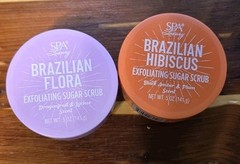 Spa Luxury Brazilian Sugar Scrub Set Flora & Hibiscus Lot of 2 5oz Each New