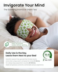 16 Packs Green Tea Steam Eye Masks – Warm Compress for Dry Eyes, Puffy Eyes Reli