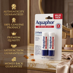 Aquaphor Lip Repair Stick Moisturizing Lip Balm 0.17 oz Pack of 2
