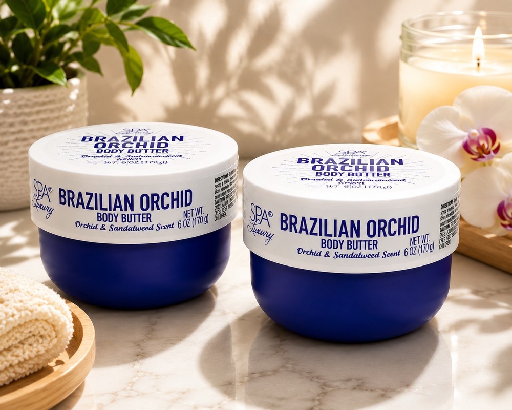 Brazilian Orchid Sandalwood Body Butter 2 Pack Spa Luxury Viral NEW
