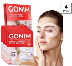 GONIM Collagen Peptide Hydrogel Under Eye Mask Patches, White, 4 Pack