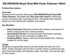 Dr.HEDISON Royal Goat Milk Foam Cleanser 180ml Korean Seller KOREA MADE K-Beauty
