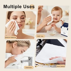Face Towels, XL Facial Dry Towels 10×12 Inch, Biodegradable Disposable Face Wipe