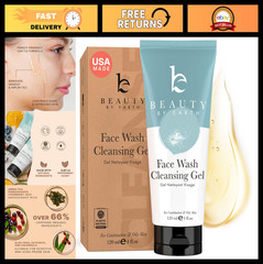 Gentle Face Wash Gel – Organic Purifying Cleanser for Dry & Sensitive Skin, Aloe