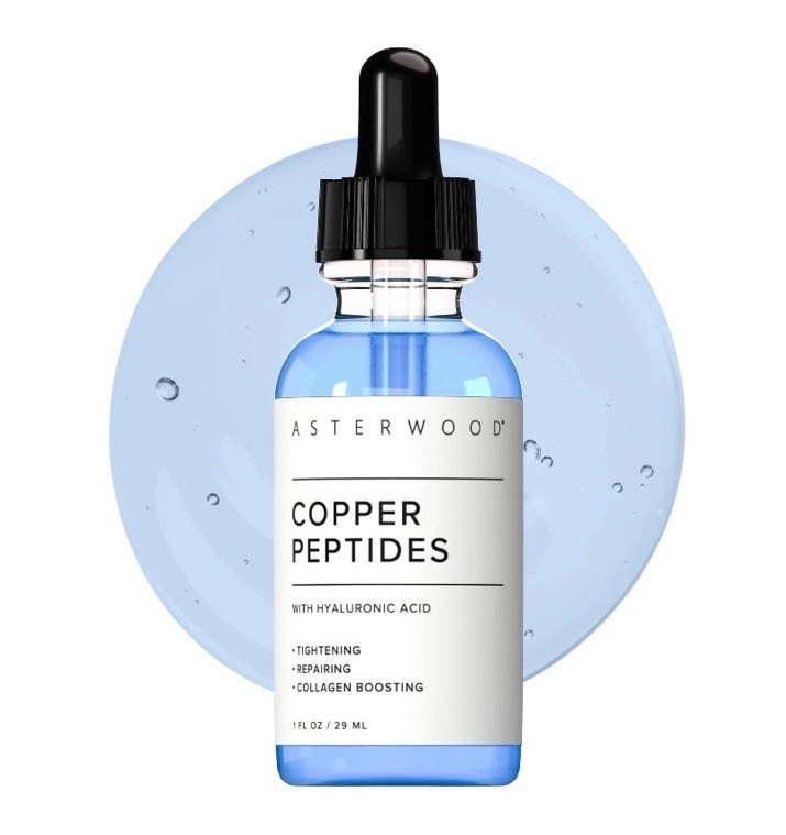 Asterwood Copper Peptides + Hyaluronic Acid Face Serum Tightening 1 fl oz